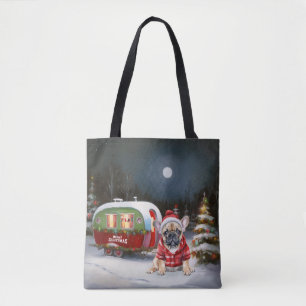 Winter French Bulldog Caravan Weihnachtsabenteuer