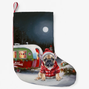 Winter French Bulldog Caravan Weihnachtsabenteuer Kleiner Weihnachtsstrumpf