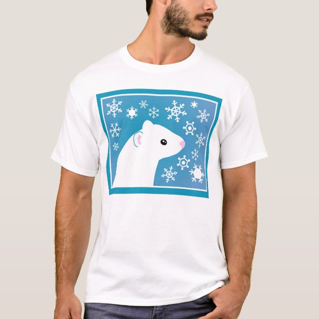 Winter-Frettchen-Shirt T-Shirt (Vorderseite)