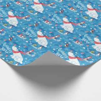 Winter-Freude-Eisbären und Pinguine Geschenkpapier