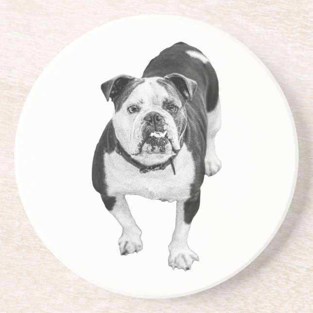 Winter-Freund, Bulldog-Getränkuntersetzer Getränkeuntersetzer (Vorne)