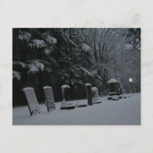 Winter Friedhof mit Orb Postkarte