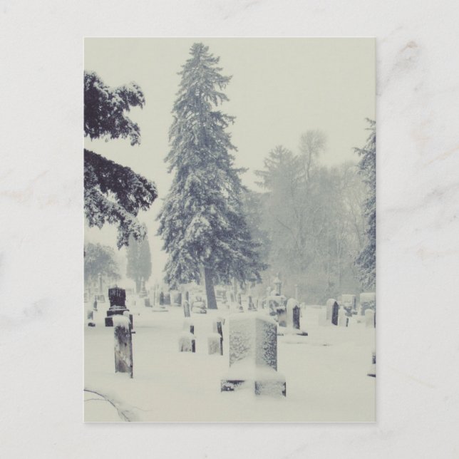 Winter Friedhof Postkarte (Vorderseite)