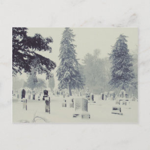 Winter Friedhof Postkarte