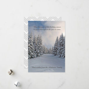 Winter Friedliche Schneekiefernwälder Feiertage Gr Feiertagskarte