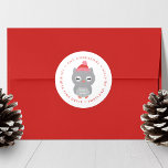 Winter Friends Owl Holiday Return Address Runder Aufkleber<br><div class="desc">Cute holiday return address stickers featuring a cute cartoon owl wearing a winter hat encircled by your family name and return address. The winter owl return address labels are perfect to use for envelope seals!</div>