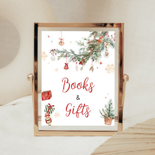 Winter Frohe kleine Weihnachtsbücher und Geschenke Poster