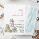 Winter Frohe Weihnachten Snowman Watercolor Baby S Einladung<br><div class="desc">Winter Frohe Weihnachten Snowman Watercolor Babydusche</div>