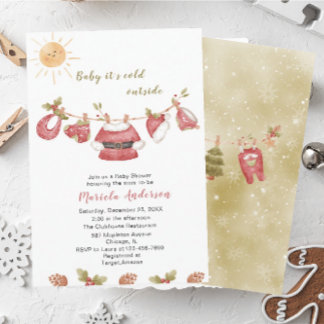Winter Frohe Weihnachten Snowman Watercolor Baby S Einladung