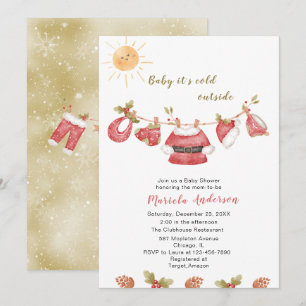Winter Frohe Weihnachten Snowman Watercolor Baby S Einladung