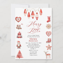 Winter Frohe Weihnachten Wasserfarbe Baby Dusche M Einladung