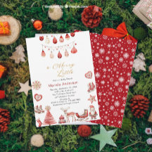 Winter Frohe Weihnachten Watercolor Babydusche