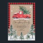 Winter Frohe Weihnachts-Party Vintag Red Truck Einladung<br><div class="desc">Mit dieser rustikalen Weihnachtsweihnachtsferien-Party Einladung erleben Sie fröhliche Stimmung</div>