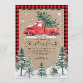 Winter Frohe Weihnachts-Party Vintag Red Truck Einladung