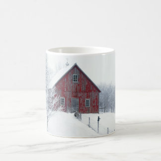 Winter Frost mit Scheune Tasse