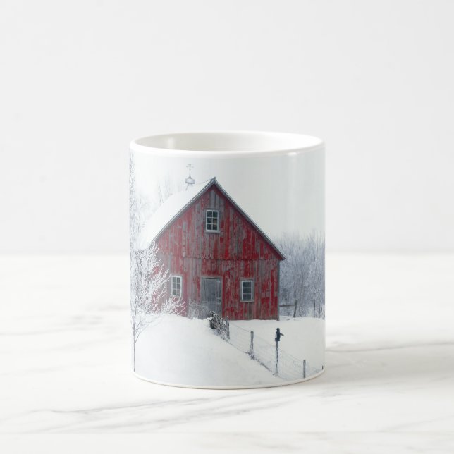 Winter Frost mit Scheune Tasse (Mittel)