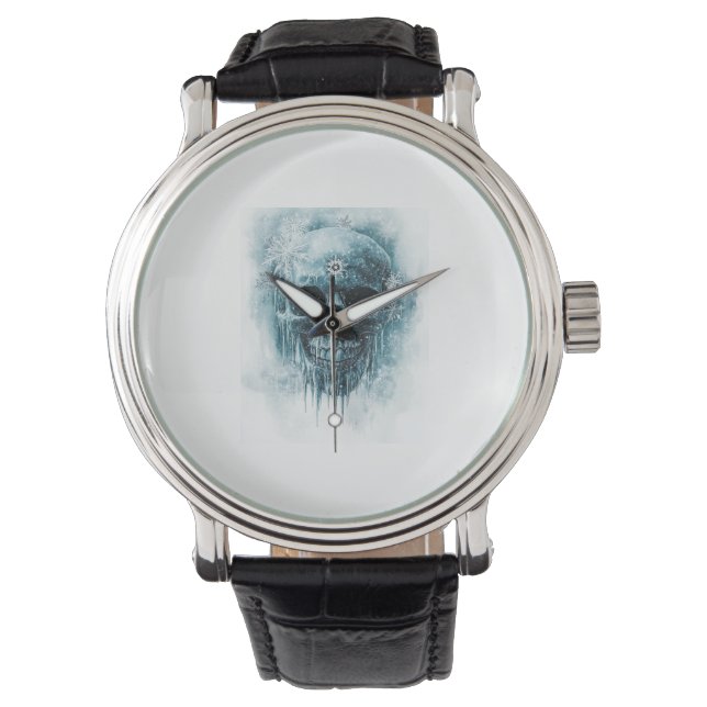 Winter Frost Skull Armbanduhr (Vorderseite)