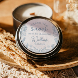 Winter Frost Snowflake Baby Shower Baby Es ist kal Runder Aufkleber