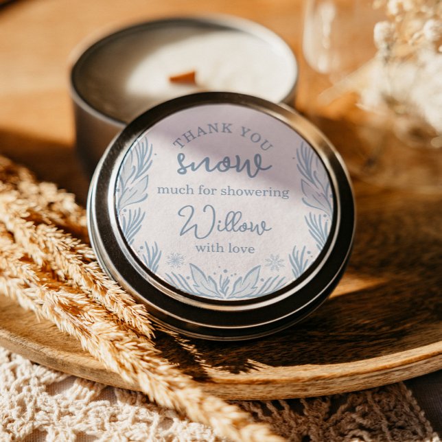 Winter Frost Snowflake Baby Shower Baby Es ist kal Runder Aufkleber (Von Creator hochgeladen)