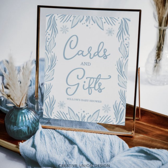 Winter Frost Snowflake Kinderduschkarten und Gesch Poster (Von Creator hochgeladen)