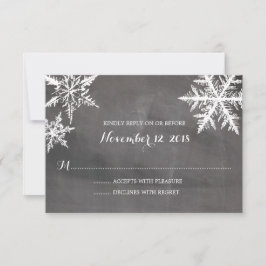 Winter Frost Snowflakes Chalkboard | HochzeitsrSVP RSVP Karte