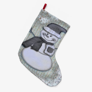 Winter Frost Snowman DECOR Großer Weihnachtsstrumpf
