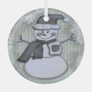 Winter Frost Snowman Weihnachtsdekor Ornament Aus Glas