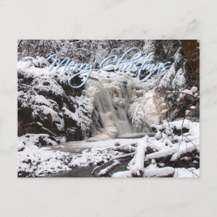 WINTER FROZEN WATERFALL VON SHARON SHARPE POSTKARTE