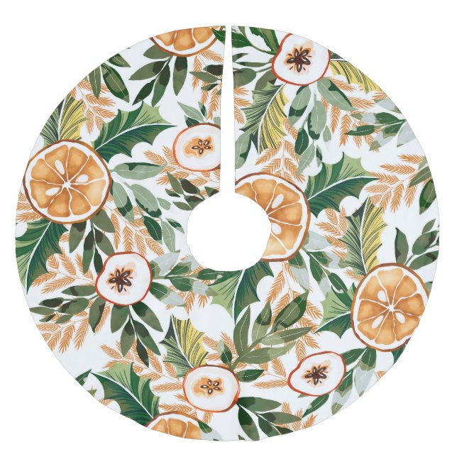 Winter_fruit_nature_22 Polyester Weihnachtsbaumdecke (Vorderseite)