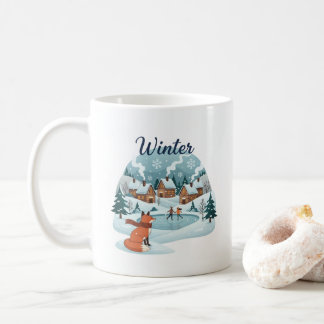Winter-Fuchs-Keramikbecher (330ml) Kaffeetasse