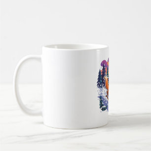 Winter-Fuchs-Schlittenfahren-Sonnenuntergang-Schne Kaffeetasse