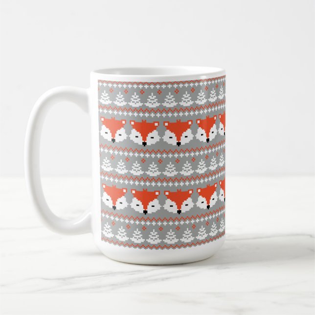 Winter-Füchse-Weihnachtsmuster  Kaffeetasse (Links)
