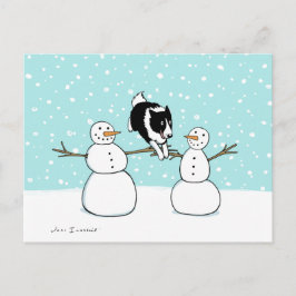 Winter Fun Border Collie | Weihnachtsfeiertag Feiertagspostkarte