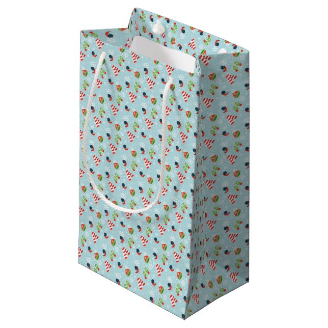 Winter Fun Muster Kleine Geschenktüte (Vorderseite Schrägansicht)