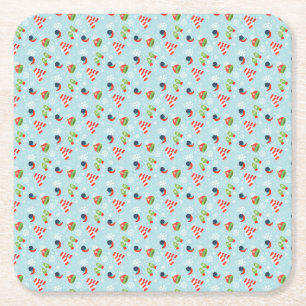 Winter Fun Muster Rechteckiger Pappuntersetzer