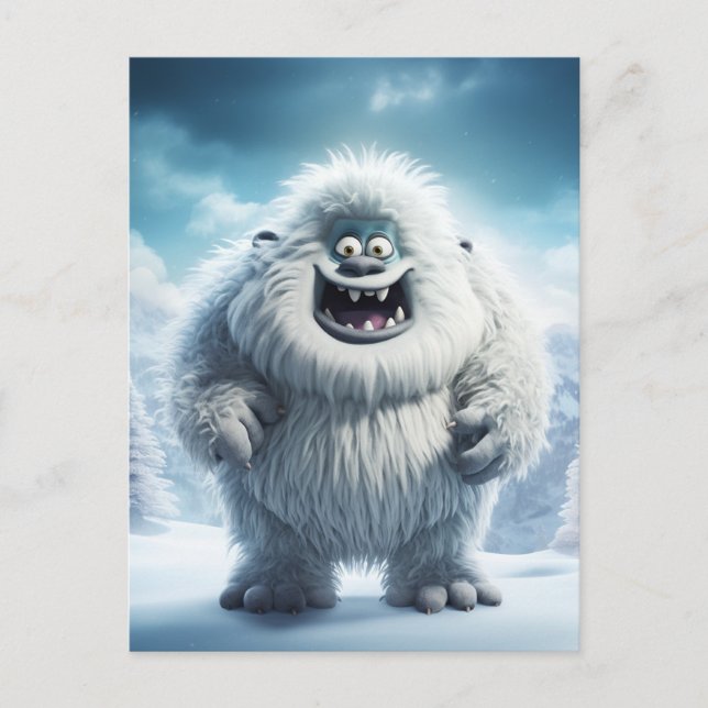 Winter Fun Yeti Postkarte (Vorderseite)