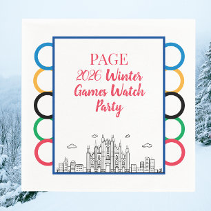 Winter Games Watch Party Mailand-Inspired Design Serviette