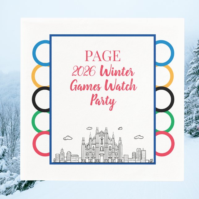 Winter Games Watch Party | Mailand-Inspired Design Serviette (Von Creator hochgeladen)