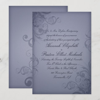 Winter Garden Metallic Blue Custom Winter Wedding Einladung