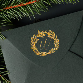 Winter Garland Wreath Calligraphy Monogram Wappen Gummistempel