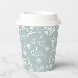 Winter Geburtstag Papier Cups Happy Birthday Schne Pappbecher