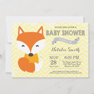 Winter Gelbe Fuchs Baby Shower Einladung