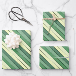 Winter Gelbe Streifen auf Wasserfarbpapier Geschenkpapier Set