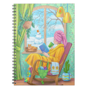 Winter gemütliche Zuhause-Illustration Notizblock