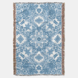 Winter Geometric Icy Blue Snowflake Pattern Decke
