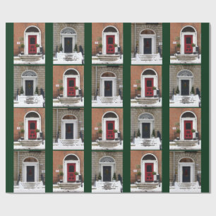 Winter-georgische Türen Geschenkpapier