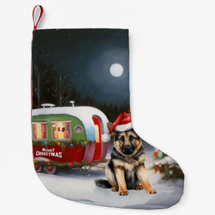 Winter German Shepherd Caravan Weihnachtsabenteuer Kleiner Weihnachtsstrumpf