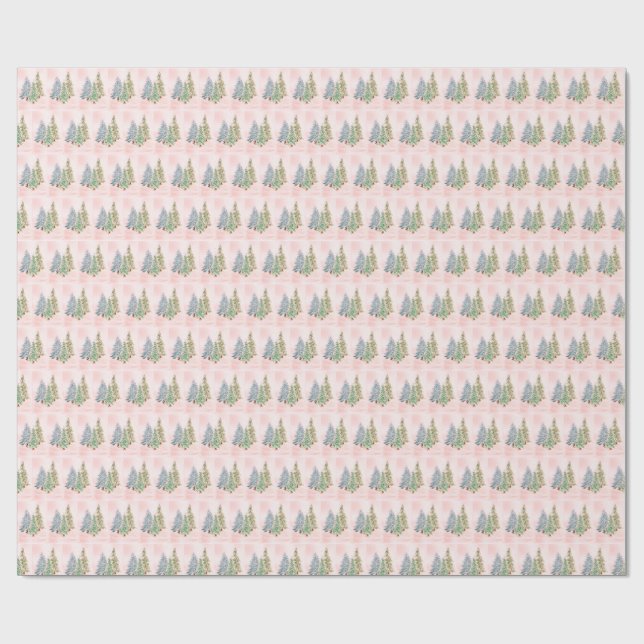 Winter-Geschenkpapier mit Bäumen Geschenkpapier (Flach)