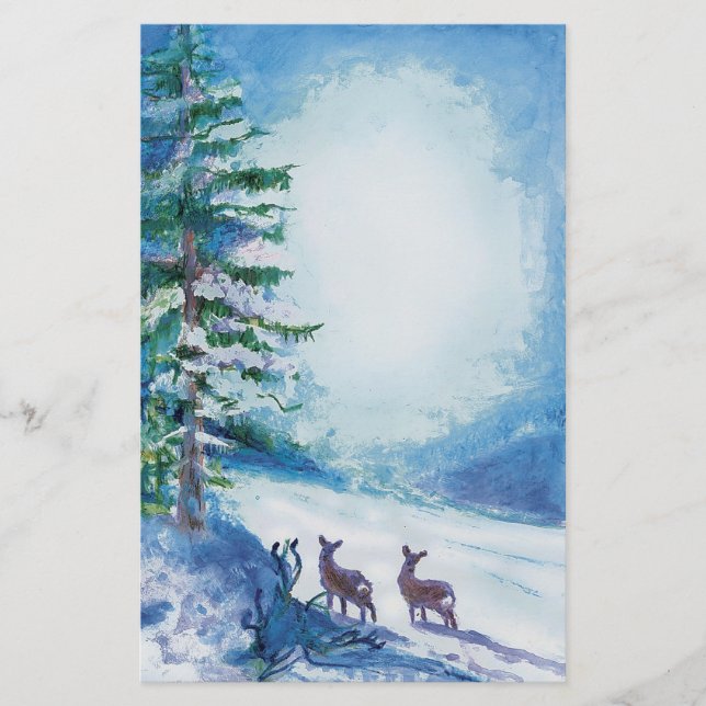 Winter - Geschirr Briefpapier (Vorderseite)