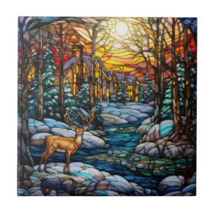 Winter gesteinigte Glaswand Fliese